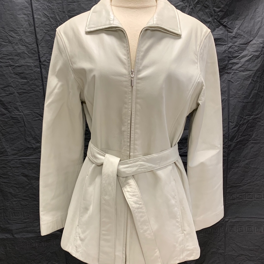 Women's Wilsons Leather Jacket/Coat- Creme